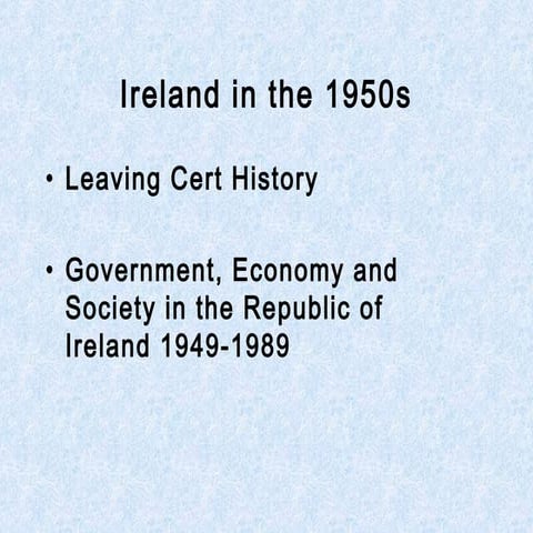 Ireland in the 1950s revision