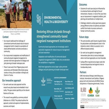 Restoring African drylands through strengthened community-based rangeland man...