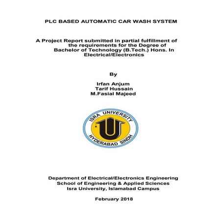 PLC Based Automatic car wash system By Irfan Anjum