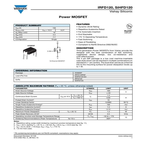 Original MOSFET N-Channel IRF740 740 TO-220 10A 400V New | PDF