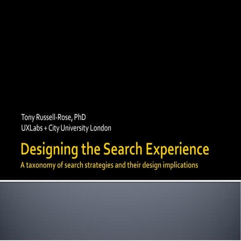 A taxonomy of search strategies and their design implications
