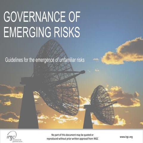 IRGC Guidelines for Emerging Risk Governance | PDF