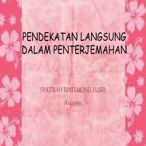 Pendekatan Langsung dalam Penterjemahan