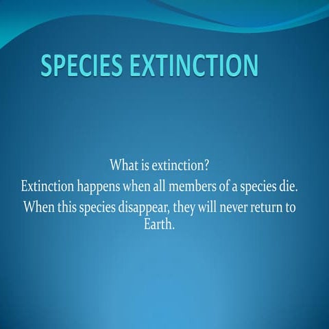 Conservation and Extinction Biology Presentation in an Illustrative ...