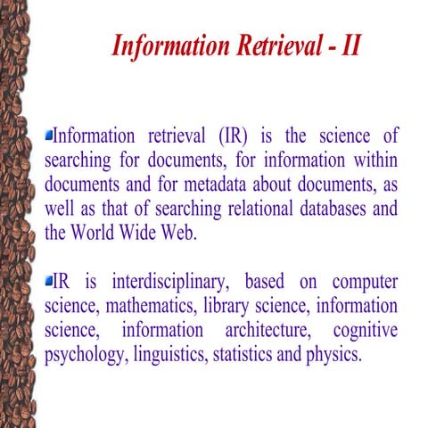 Bioinformatioc: Information Retrieval - II