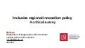 Inclusive Regional Innovation Policy - A critical survey 