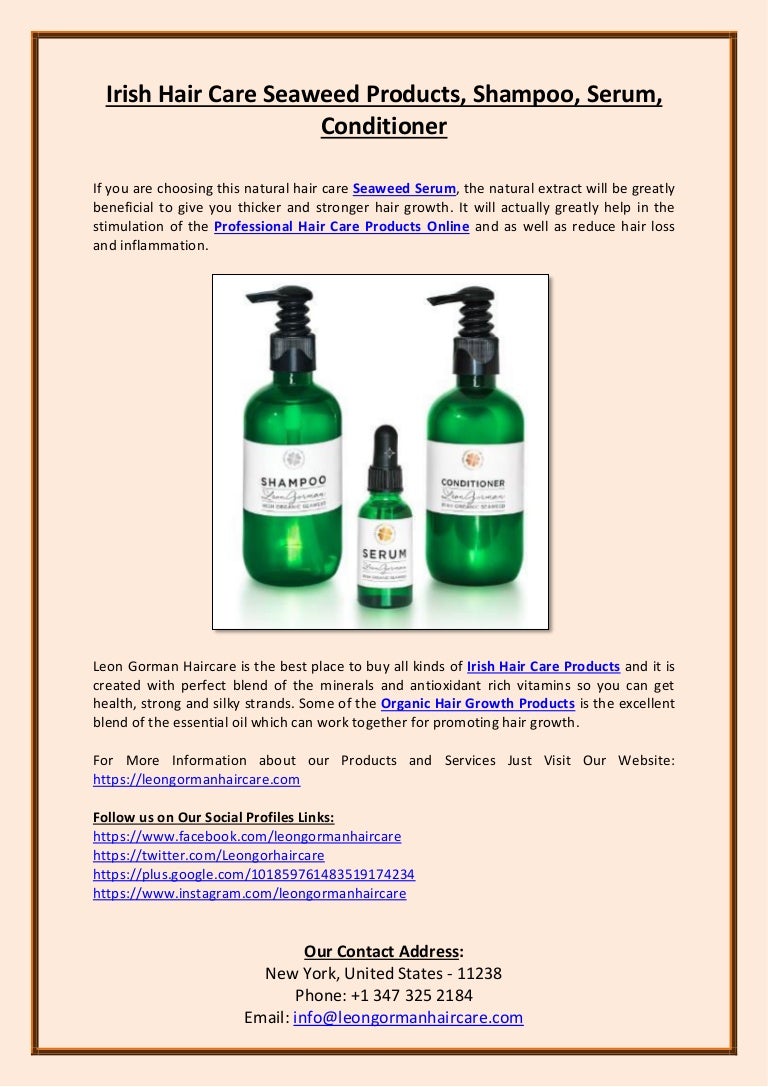 Irish Hair Care Seaweed Products Shampoo Serum Conditioner At Leon