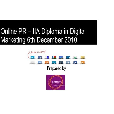 IIA Diploma in Digital Marketing - Online PR