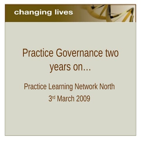 What has Changing Lives Changed? Performance Improvement Change ...
