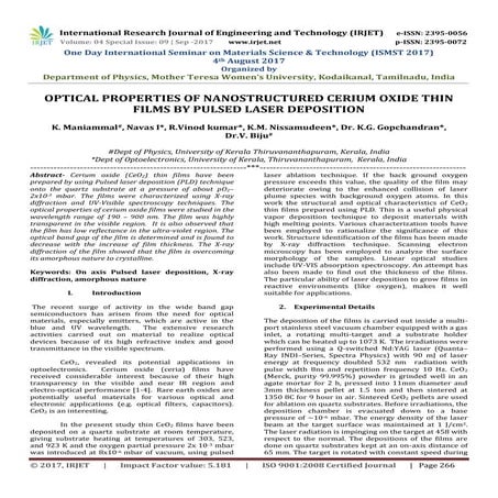 Optical Properties of Nanostructured Cerium Oxide Thin Films by Pulsed ...