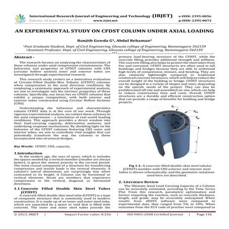 AN EXPERIMENTAL STUDY ON CFDST COLUMN UNDER AXIAL LOADING