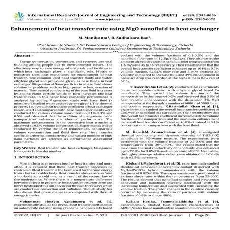 Enhancement of heat transfer rate using MgO nanofluid in heat exchanger ...