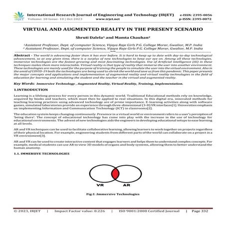 "The Impact of Augmented Reality and Virtual Reality on Learning Styles ...
