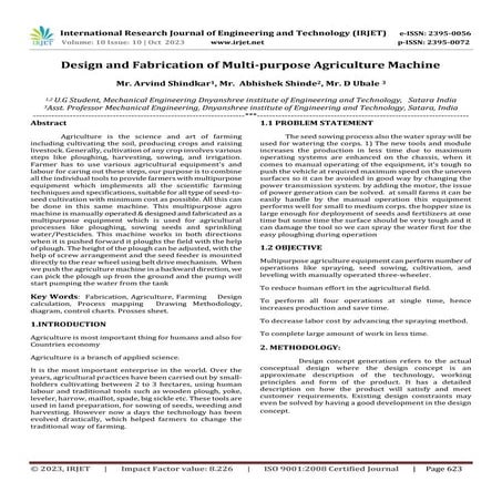 Design and Fabrication of Multi-purpose Agriculture Machine