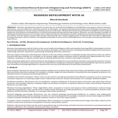 BUSINESS DEVELOPMENT WITH AI