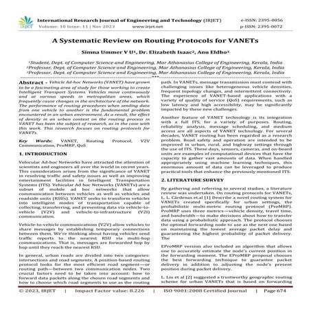 A Systematic Review on Routing Protocols for VANETs