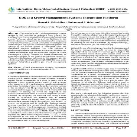 DDS as a Crowd Management Systems Integration Platform