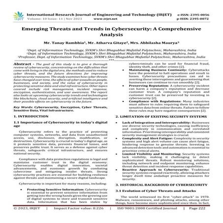 Emerging Threats and Trends in Cybersecurity: A Comprehensive Analysis