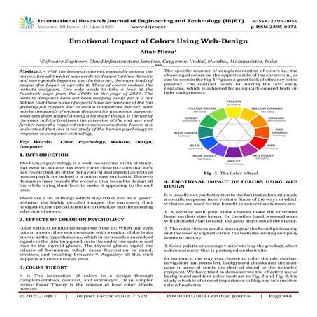 Emotional Impact of Colors Using Web-Design