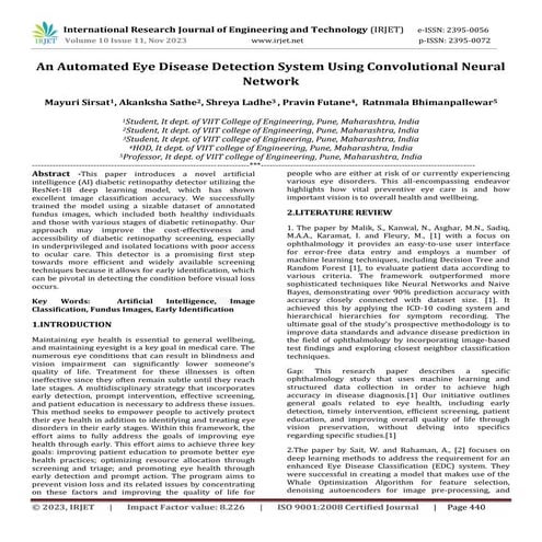 An Automated Eye Disease Detection System Using Convolutional Neural Network