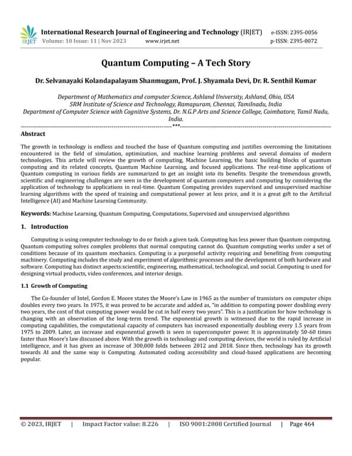 Quantum Computing – A Tech Story