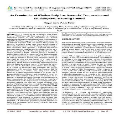 An Examination of Wireless Body Area Networks' Temperature and Reliability-Aw...