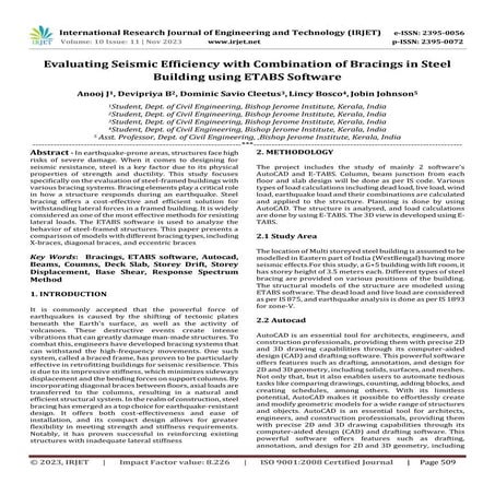 Evaluating Seismic Efficiency with Combination of Bracings in Steel Building ...