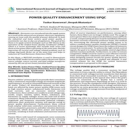 POWER QUALITY ENHANCEMENT USING UPQC