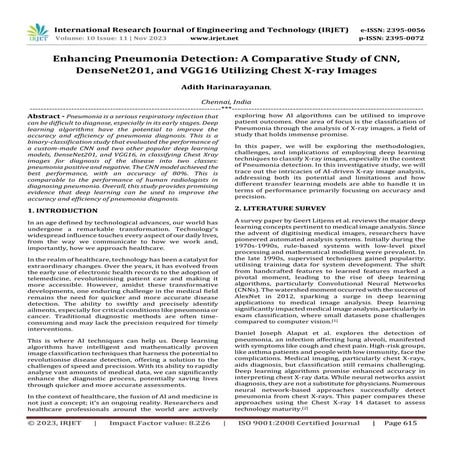 Enhancing Pneumonia Detection: A Comparative Study of CNN, DenseNet201, and V...