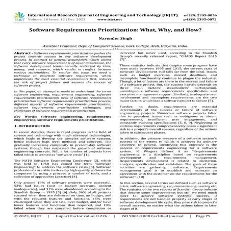 Software Requirements Prioritization: What, Why, and How?