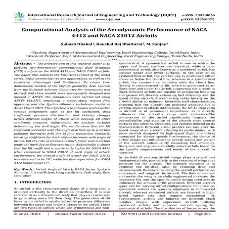 Computational Analysis of the Aerodynamic Performance of NACA 4412 and NACA 2...
