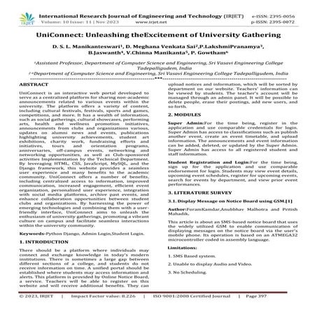 UniConnect: Unleashing theExcitement of University Gathering