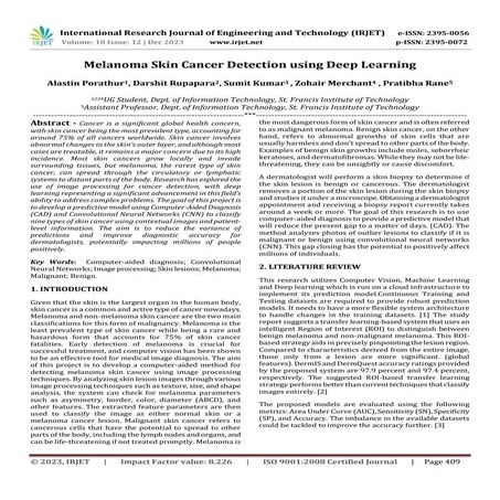 Melanoma Skin Cancer Detection using Deep Learning | PDF