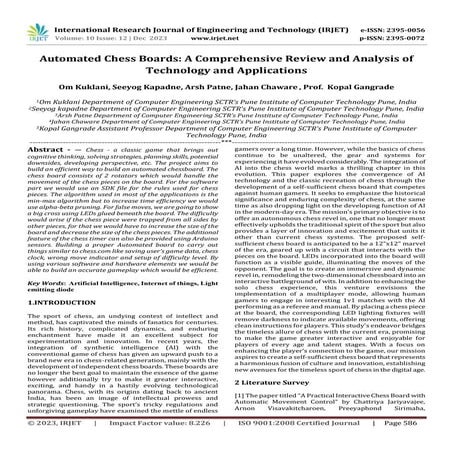 Automated Chess Boards: A Comprehensive Review and Analysis of ...
