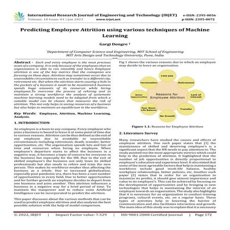 Predicting Employee Attrition using various techniques of Machine Learning