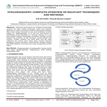 STEGANOGRAPHY: COMPLETE OVERVIEW OF RELEVANT TECHNIQUES AND METHODS