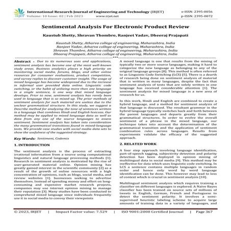 Sentimental Analysis For Electronic Product Review