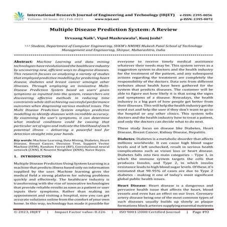 Multiple Disease Prediction System: A Review