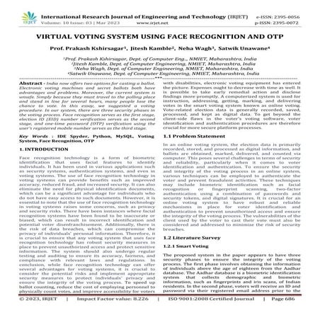 VIRTUAL VOTING SYSTEM USING FACE RECOGNITION AND OTP