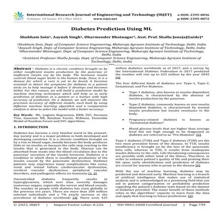 Diabetes Prediction Using ML