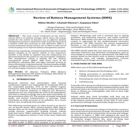 Review of Battery Management Systems (BMS)
