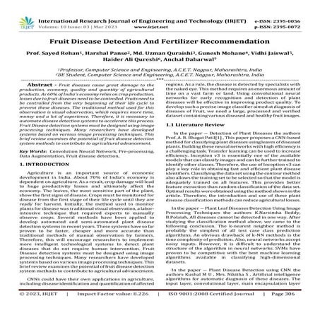 Fruit Disease Detection And Fertilizer Recommendation