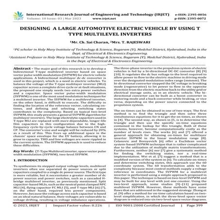 DESIGNING A LARGE AUTOMOTIVE ELECTRIC VEHICLE BY USING T TYPE MULTILEVEL INVE...