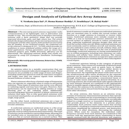 Design and Analysis of Cylindrical Arc Array Antenna | PDF