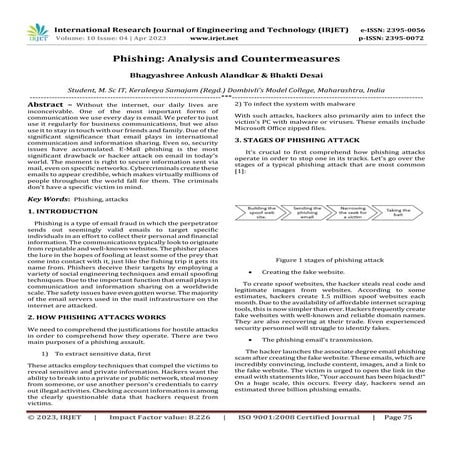 Phishing: Analysis and Countermeasures