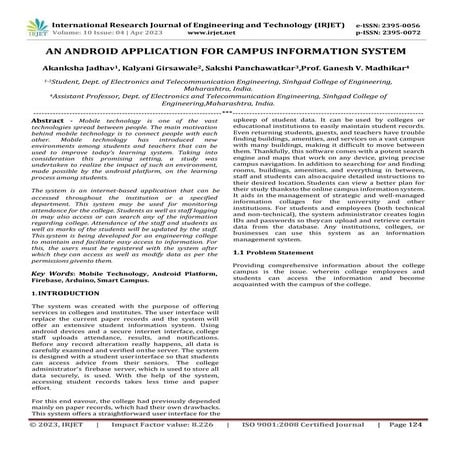 AN ANDROID APPLICATION FOR CAMPUS INFORMATION SYSTEM