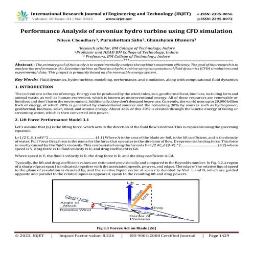 Design of Low Head Hydrokinetic Turbine | PDF