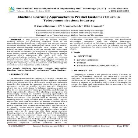 Machine Learning Approaches to Predict Customer Churn in Telecommunications I...