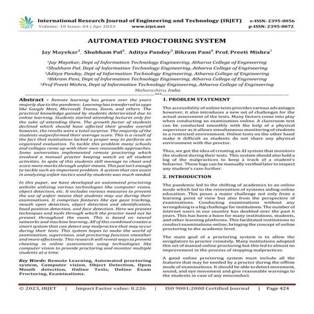 AUTOMATED PROCTORING SYSTEM