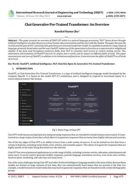 Chat Generative Pre-Trained Transformer: An Overview